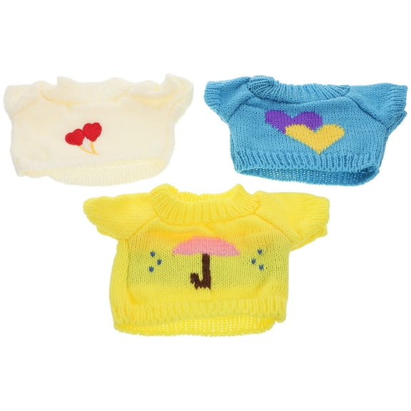 Masteelf 3pcs Mini Stuffed Animal Costume Bear Doll Clothes Cute Dolls Outfit Doll Garments For Decoration Replaceable Stuffed Bear Clothes