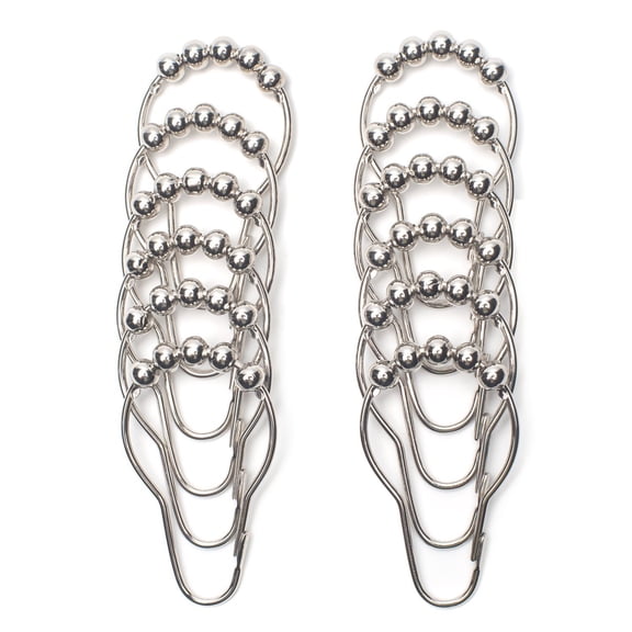 Ueasy 304 Stainless Steel Shower Curtain Rings Polished Chrome Rustproof Glide Hooks Set of 12/24