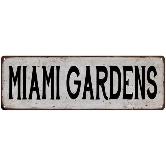 MIAMI GARDENS Vintage Look Rustic Metal 6x18 Sign City State 106180041365