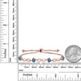 thumbnail image 2 of Gem Stone King 18K Rose Gold Plated Silver Bracelet Persian Blue Round Moissanite (2.00 Cttw), 2 of 3