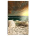 thumbnail image 2 of Rushing Waves under Heavy Clouds - Beach Photo Canvas Print, 2 of 3