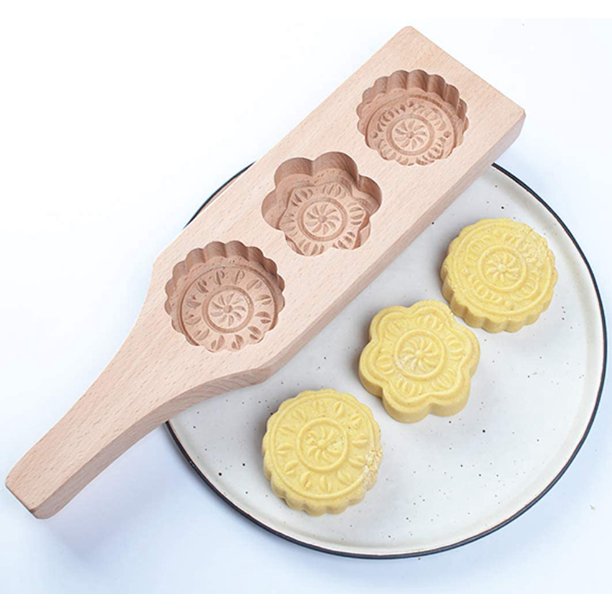 Moule à Mooncake Lot De 2 Presse Biscuit Fleur Et Triangle - 11 Motifs