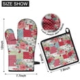 thumbnail image 6 of Pioneer Flower Kitchen Oven Mitt and Pot Holder Sets 2 Pcs for Baking, Cooking and Grilling, Heat Resistant Up To 392 °F, 6 of 7