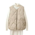 thumbnail image 2 of PNTUTB Women's Winter Warm Solid Color Puffer Vest Hoodless Sleeveless Snap Buttons Pocket Down Vest Coats, 2 of 5