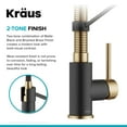 thumbnail image 3 of Kraus KPF-1610SFACBMB Bolden 18-Inch Single Handle Commercial Style Pull-Down Kitchen Faucet with Dual Function Sprayer, Spot Free Antique Champagne Bronze/Matte Black, 3 of 8