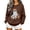 Brown, variant on Women Pink Ghost Black Cat Pumpkin Graphic Crewneck Sweatshirt Cute Halloween Holiday Pullover Top