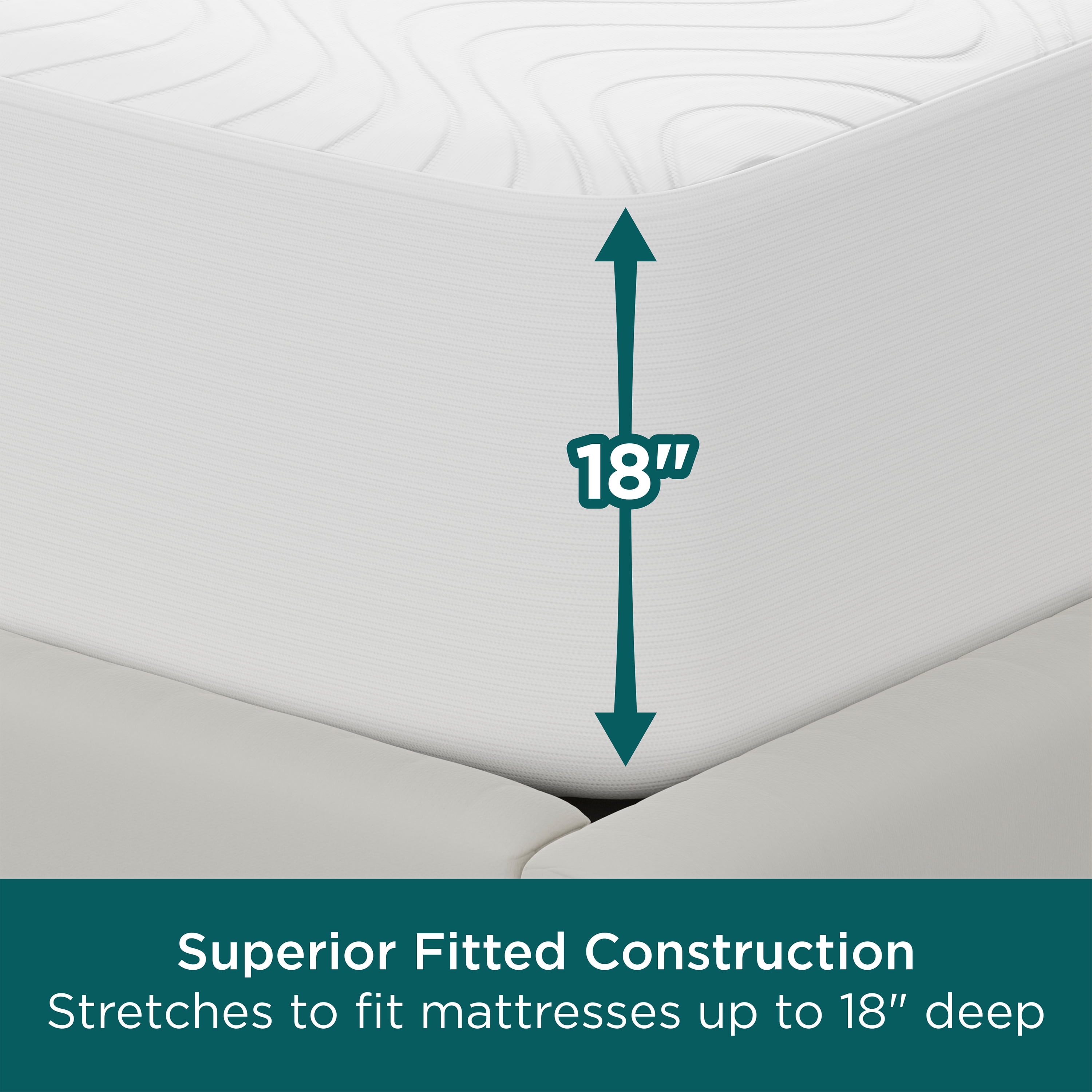 AllerEase CleanBoost Plush Knit Mattress Cover Protector, Queen - Fitted, w/ Straps, Waterproof