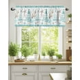 thumbnail image 2 of Curtain Valance for Windows,Nautical Anchor Starfish Lighthouse Kitchen Valances Rod Pocket Short Curtains,Ocean Shell Vintage Teal Stripe Window Treatment Panel for Bedroom Bathroom 42"x12", 2 of 7