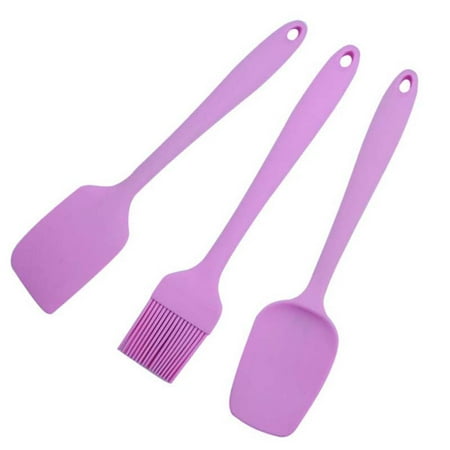 

BESTONZON 1 Set 3pcs Baking Tool Cake Silicone Spatula Shovel Brush Baking Gadget for Home (Mixed Color)