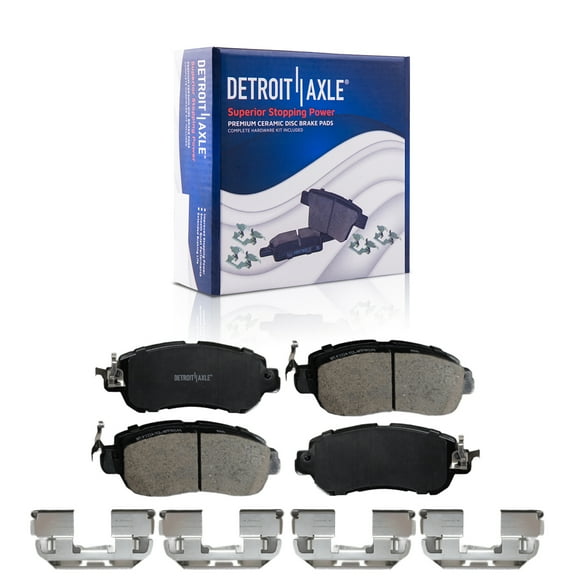 Detroit Axle - Front Brake Pads for 2017-2020 Nissan Kicks, 2018 2019 Kicks Ceramic Brake Pads with Hardware Set Replacement