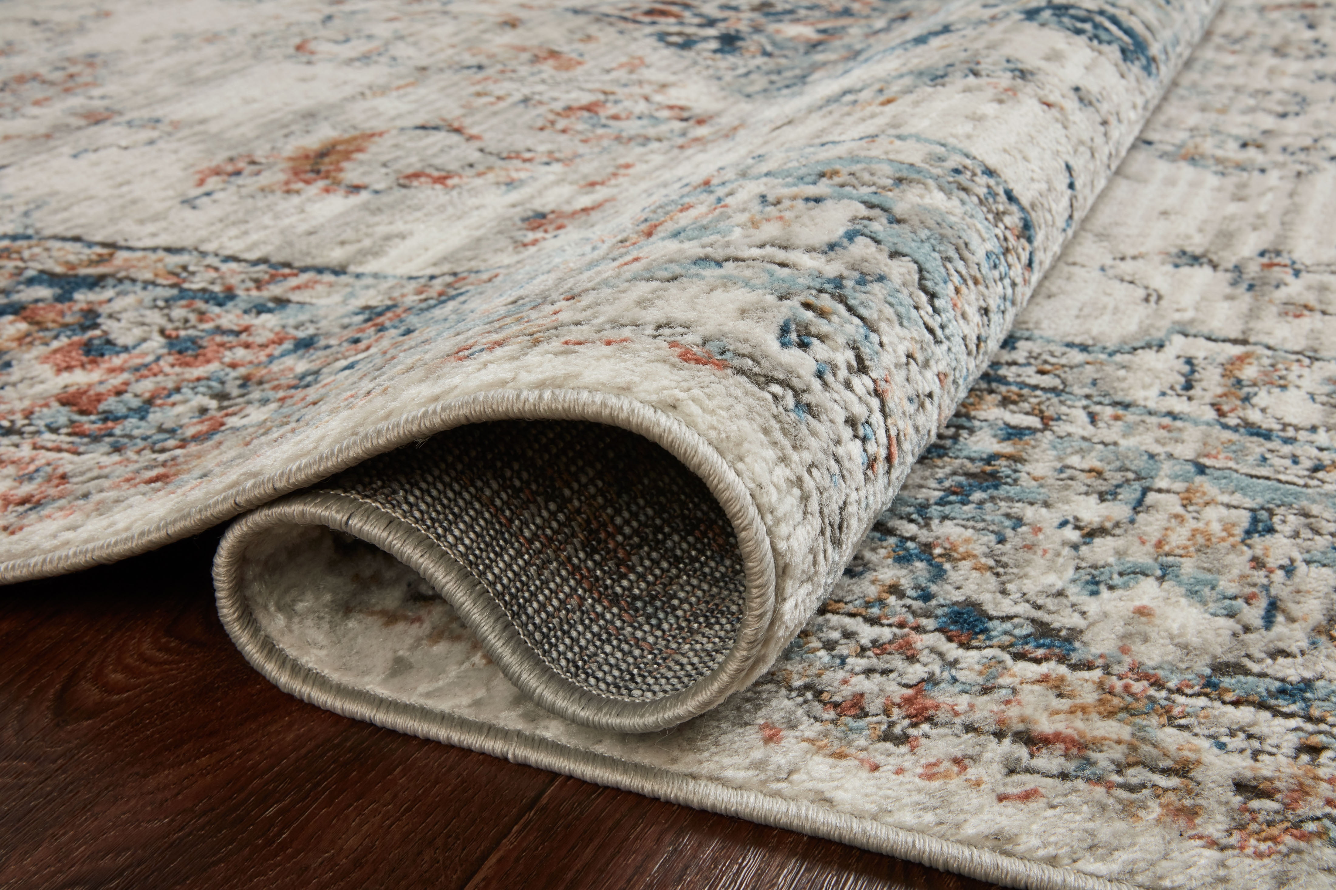 Loloi Bianca Collection BIA-10 Ivory / Ocean, Abstract Area Rug 11'-6" x 15'