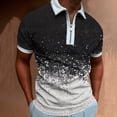 thumbnail image 2 of DPTALR T-Shirt à Manches Courtes pour Homme Imprimé en 3D sur la Moitié du Col, 2 of 3