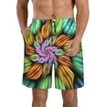 thumbnail image 2 of Uemuo Hippie Style Pattern Men's Swim Trunks Hawaiian Beach Bathing Suit Swimsuits Beach Quick-Dry Shorts with Pockets-X-Large, 2 of 9