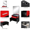 thumbnail image 3 of Hassch Wall-Mount Hair Styling Station with Mirror, 1 Drawer & 2-Door Cabinet Storage, Space-Saving Beauty Organizer Shelf with Tool Holder Rings for Salon or Home Studio (Black+Red), 3 of 7