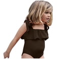 thumbnail image 2 of uublik Summer Girl Swimsuit Shoulder Tie One-Piece Swimwear Ruffle Bikini Beachwear, Sizes 6M-5T, 2 of 5