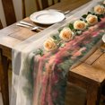 thumbnail image 2 of Pink Tulips 10ft Cheesecloth Table Runner for Wedding 27"x120", Spring Romance Floral Flower Field Garden Botanical Kitchen Dinner Sheer Tulle Chiffon Dresser Scarf, Holiday Party Decorations, 2 of 9
