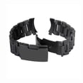 thumbnail image 3 of 22mm Stainless Steel Solid Links Bracelet Watch Band Strap Curved End with 4pcs Watch Spring Bars (Black), 3 of 3