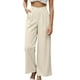thumbnail image 1 of Pantalones de vestir de mujer de cintura alta y pierna ancha: pantalones informales de negocios con bolsillos, mezcla de poliéster y elastano, ropa de trabajo resistente a las arrugas, 1 of 5