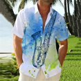 thumbnail image 1 of Camisa de verano de manga corta con solapa y botones para hombre, informal, deportiva, para correr, calle, de alta calidad, suave y cómoda, nueva camisa musical 2024, 1 of 6