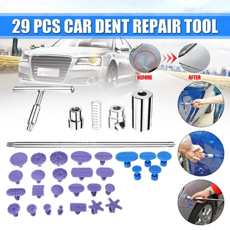 134Pcs Car Dent Puller Kit, Paintless Dent Removal Tool Kit With 3 In 1 T Bar Slide Hammer Bridge Puller Golden Lifter Dent Repair Kit Car Hail Damage Large S
