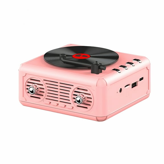 GJX Portable FM Radio Built-in Speaker Retro CD Player Bluetooth-Compatible Speaker