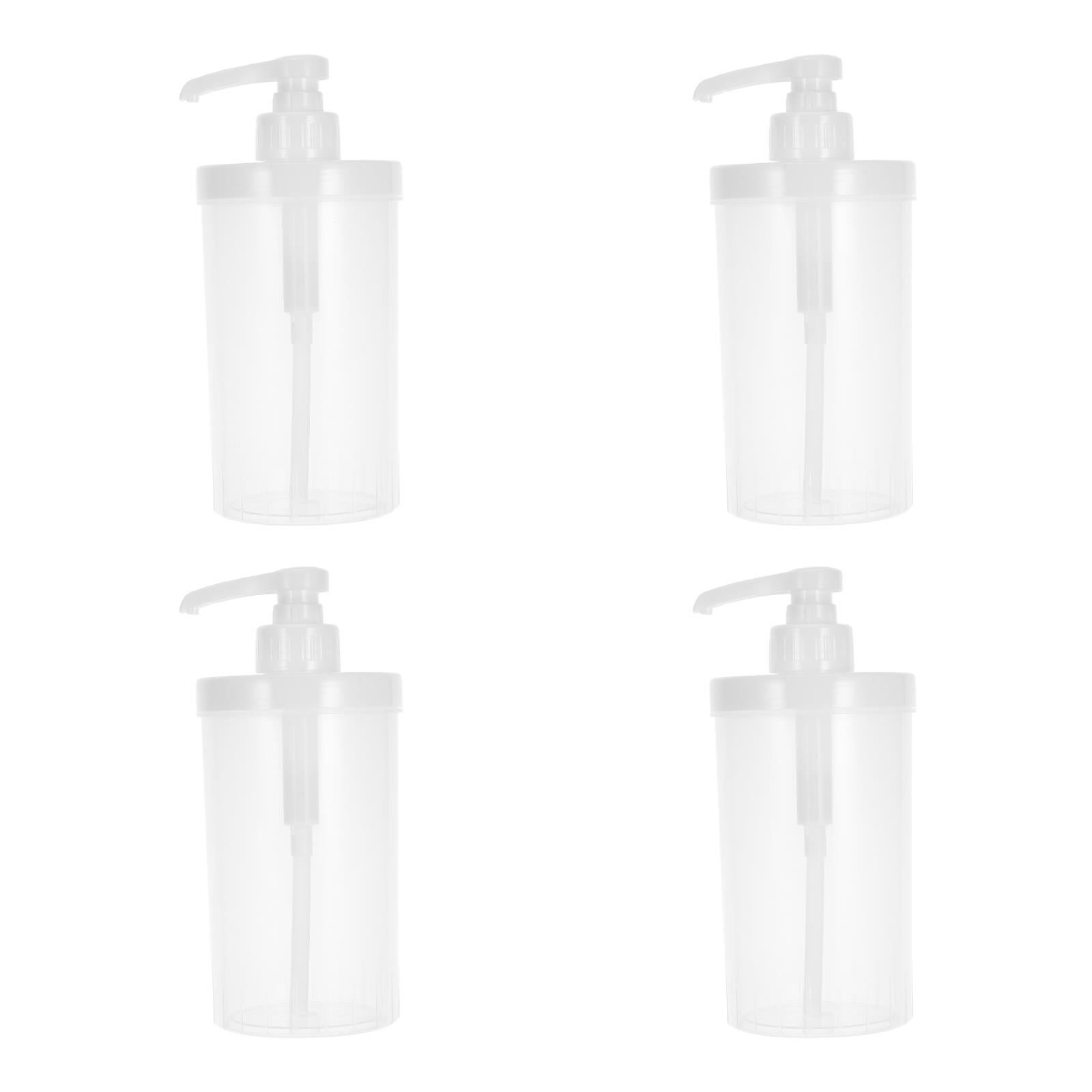 Raindrops Hand Press Syrup Dispenser Set of 4 Plastic Bottles for Coffee Bar Easy to Use and Refill