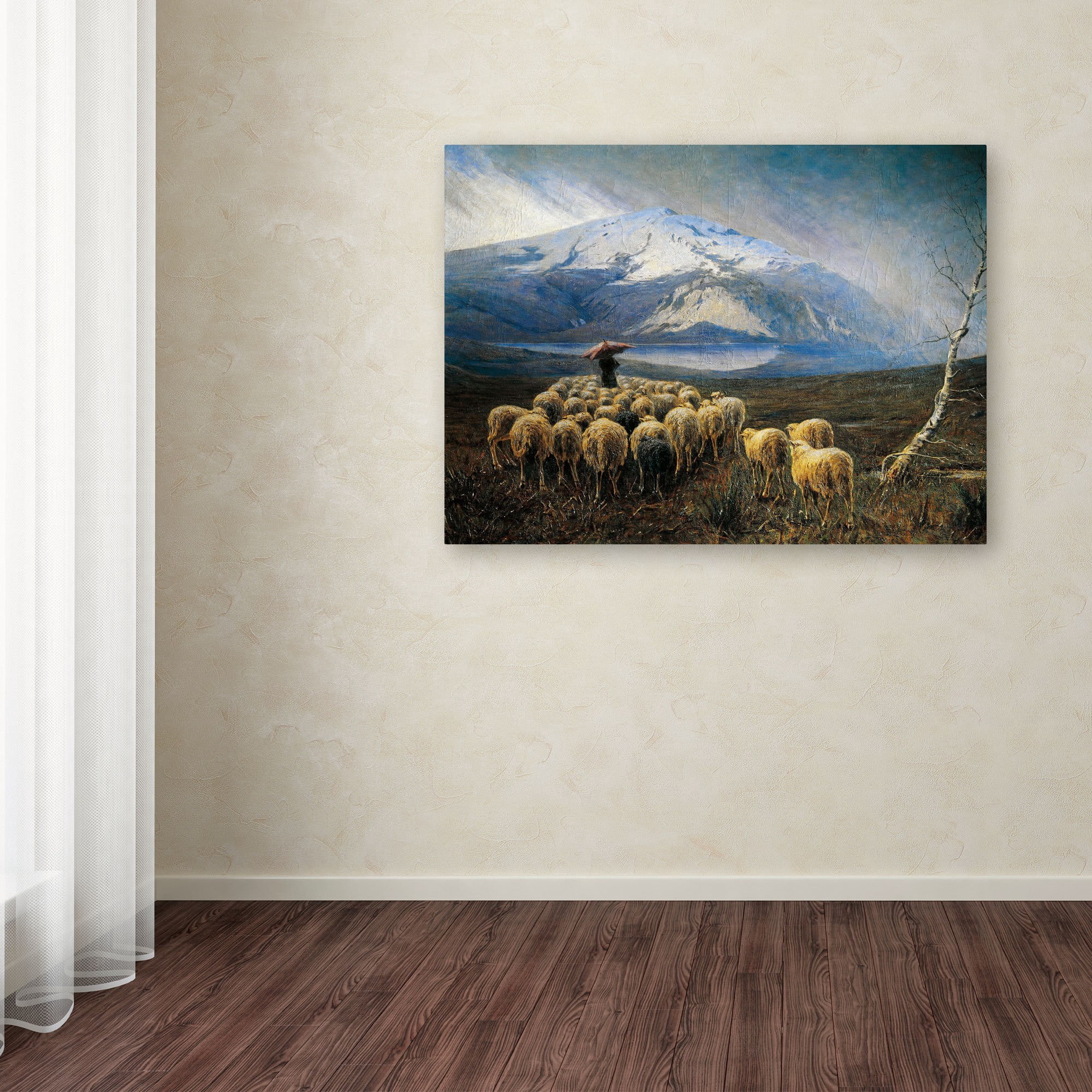 Trademark Fine Art "Mountain Landscape with Rain" Canvas Art by Achilles Tominetti