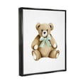 thumbnail image 4 of Stupell Industries Smiling Teddy Bear Bow Stuffed Animal Sitting Graphic Art Jet Black Floating Framed Canvas Print Wall Art, Design by Studio Q, 4 of 5