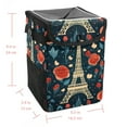 thumbnail image 5 of Eiffel Tower Foldable Mini Trash Can Car Trash Can with Lid Leak-Proof Hanging Storage Bag for Car, 5 of 6