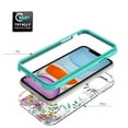 thumbnail image 3 of SOGA Hybrid Shockproof Phone Cover Designed for Apple iPhone 13 Case - Teal Flower, 3 of 5