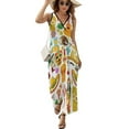 thumbnail image 2 of Fiesta Time! Mexican Icons Womens Night Club Maxi Dress V Neck Sleeveless Bohemia Long Dresses, 2 of 9