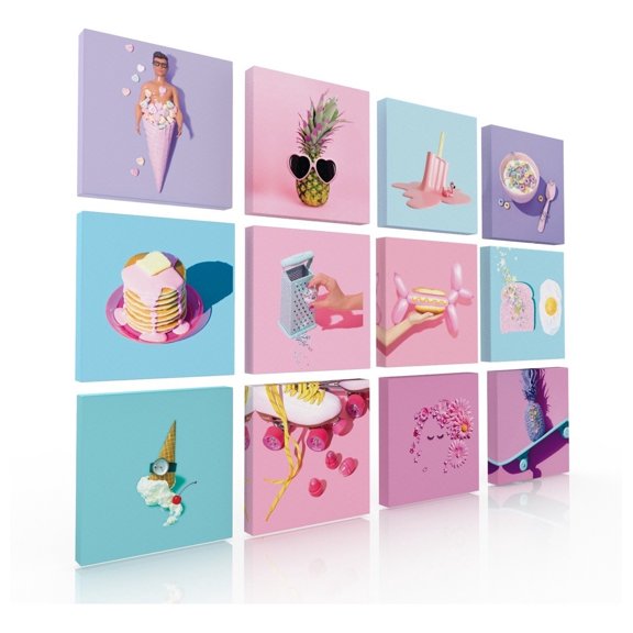 Set De 12 Cuadros Decorativos, Para Recamara Pop Fashion Ideas Creativas  Cuadro sublimado en tela