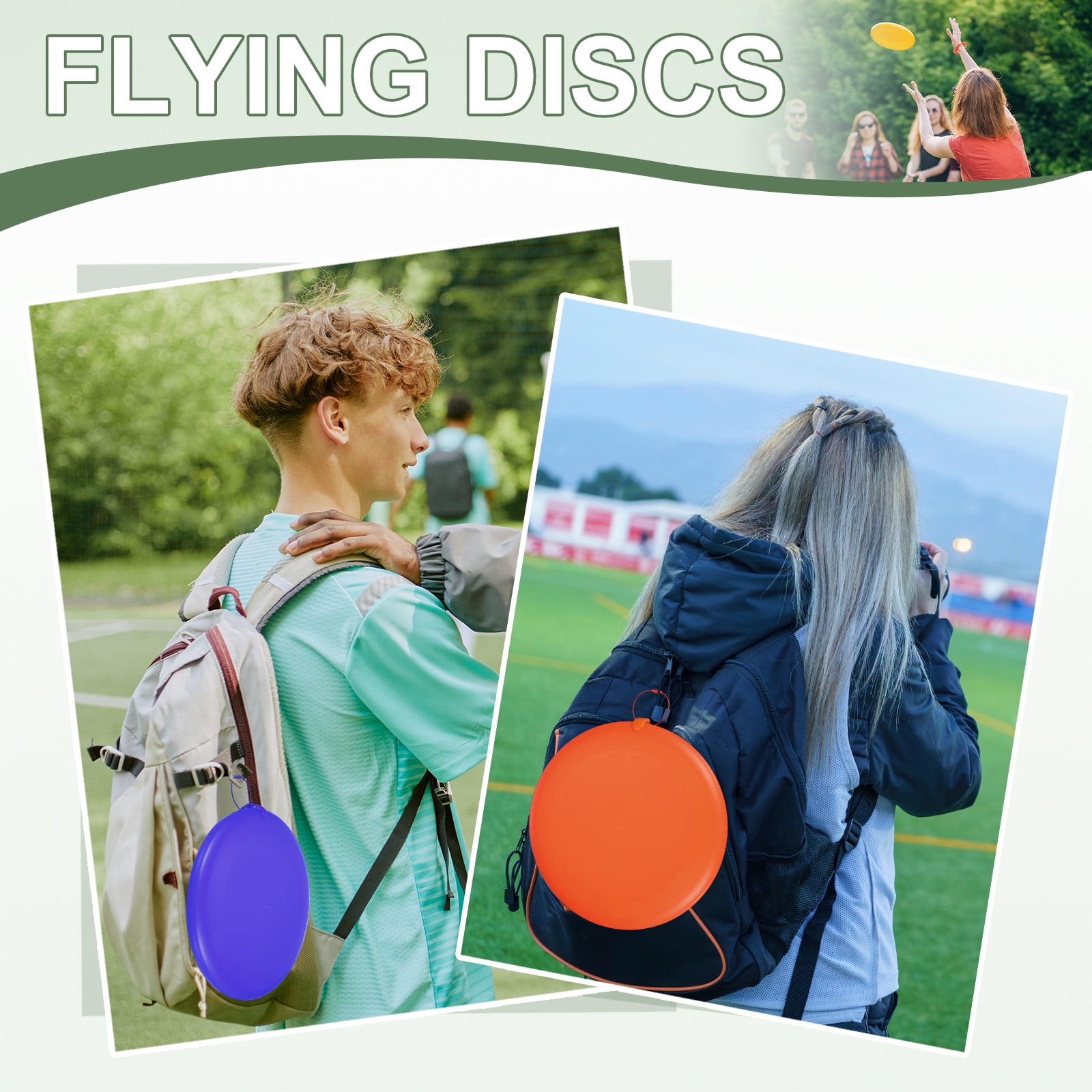 Flying Disc, Sports Flying Disc 10.7 inch & 175g & Plastic & Orange with Carry Ring - Fitting for (Outdoor/Beach/Camping/Park/Pet/Pro/Beginners)