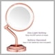 thumbnail image 1 of Conair Reflections Double-Sided LED Lighted Vanity Makeup Mirror 1x / 5x aumento, acabado oro rosa, 1 of 2