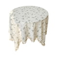 thumbnail image 3 of Yhmxh Vintage Cotton Linen Round Tablecloth Floral Pattern Table Cloth with Tassel Washable Dust-Proof Table Cover for Dinning,Farmhouse Decor,Picnic,Tabletop Decoration, Round 35 Inch, 3 of 7