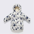 thumbnail image 2 of Favoffer Kids' Winter Thickened Coat Boys Girls Mid-Length Hooded CottonGraffiti Print Pocketed Long-Sleeve Jacket for Daily Outdoor Play Photo Toddler 2-10Y, 2 of 7