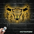 thumbnail image 5 of Craftnamesign Cow Skull Sunflower Metal Wall Art LED Light, Floral Boho Buffalo Longhorn Sign, 5 of 5