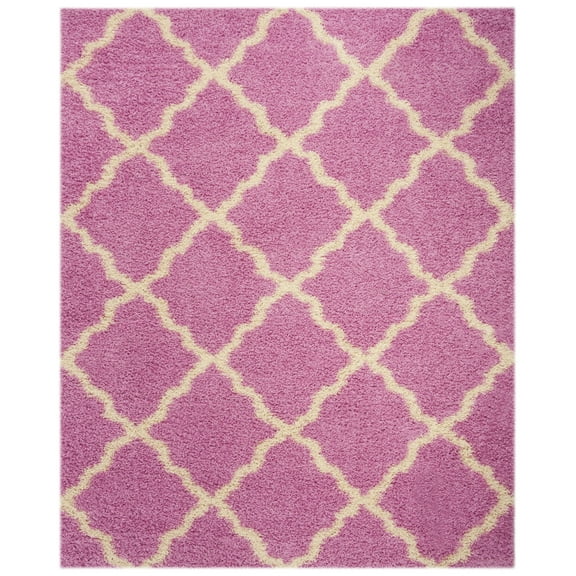 SAFAVIEH Dallas Logan Geometric Shag Area Rug, Pink/Ivory, 10' x 14'