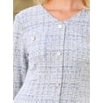 thumbnail image 4 of DARING DIVA Women's Tweed Long Sleeve Wedding Cocktail Bodycon Dress 2XL Light Blue, 4 of 7