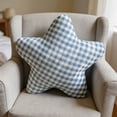 thumbnail image 6 of MMJ Grid Fabric Five Pointed Star Plush Cushion Soft Lumbar Throw Pillow for Sofa Bedroom Living Room Home Decorative, 6 of 7