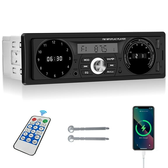 Car Radio Bluetooth Car Stereo, S 1 Din Bluetooth Car Radio Single Din Car Stereo Remote Control Music Temperature Display Stereo 12V Car Radio MP3 Player USB/SD/AUX-IN