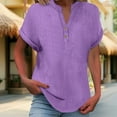 thumbnail image 2 of Women's Wrinkle Resistant Button Down Top V-Neck Rolled Sleeve Casual Shirt Gold L, 2 of 9