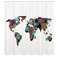 thumbnail image 3 of Ambesonne Shabby Flora Shower Curtain, World Map Flowers, 69"Wx84"L, Multicolor, 3 of 5