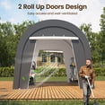 thumbnail image 4 of May in Color 10'x15’Metal Heavy Duty Portable Outdoor Garage Carport with 2 Roll-up Door, Waterproof Car Tent for Vehicles and Storage, 4 of 7