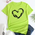 thumbnail image 2 of Camiseta de manga corta con cuello redondo y estampado de amor informal para mujer OAVQHLG3B Store lin121212, 2 of 3