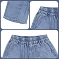 thumbnail image 3 of NIPAXO Boys Denim Shorts Elastic Waist Shorts, Light Blue, 4-5Y, 3 of 6