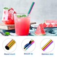 thumbnail image 3 of 10pcs Stainless Steel Straws: Reusable Smoothie Straws With Spoon Metal Stirring Stick For Coffee Milk Tea Ice Cream Home Party, 3 of 4