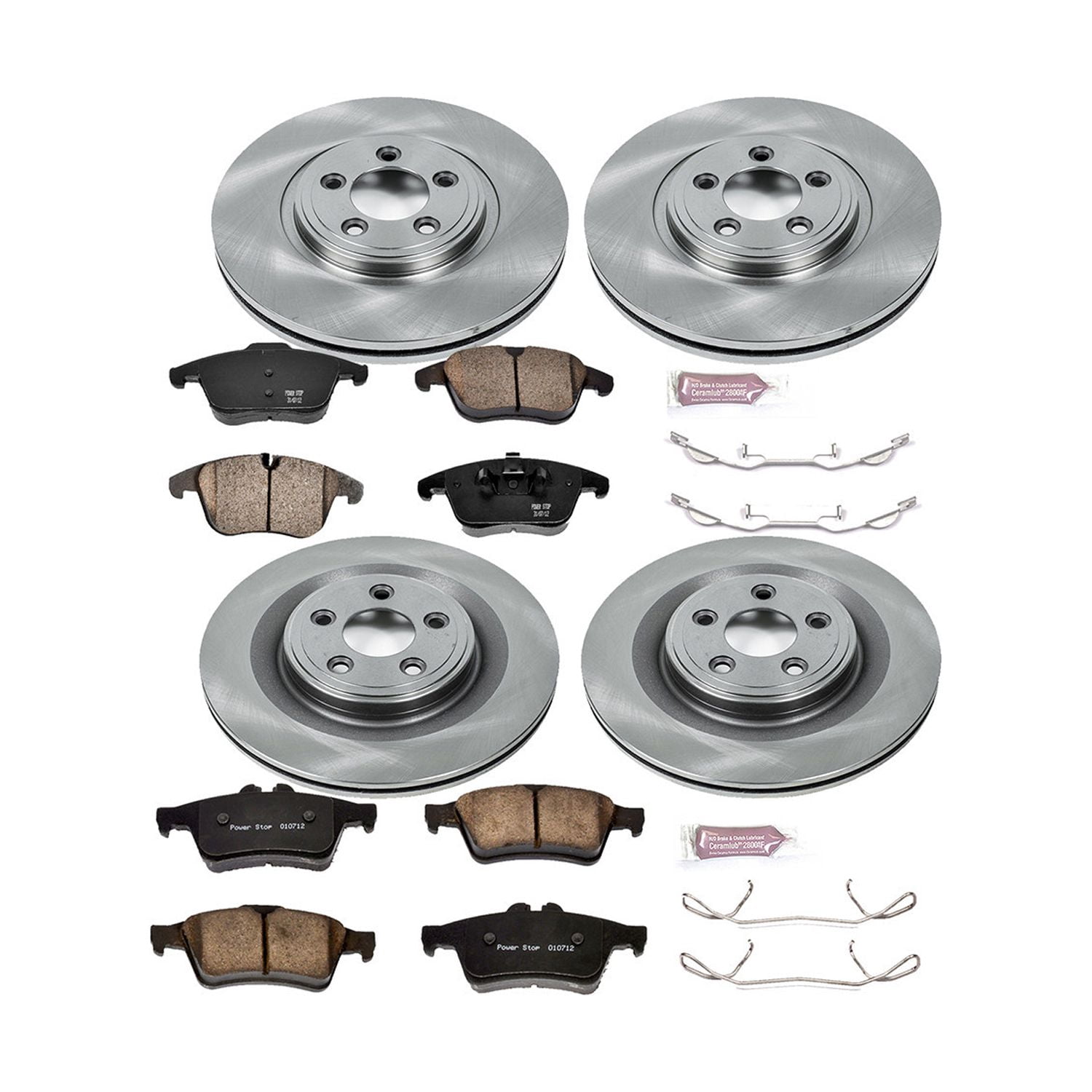 Power Stop Front and Rear Stock Replacement Brake Pad and Rotor Kit KOE5637