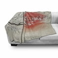 thumbnail image 3 of Cherry Blossom Soft Flannel Fleece Throw Blanket, Japanese Folkloric Themed Sakura Tree, Cozy Plush for Indoor and Outdoor Use, 70" x 90", Grey Yellow DArk Coral, by Ambesonne, 3 of 6