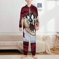 thumbnail image 2 of Looney Tunes Taz-Mania One Piece Pajama Hooded Union Suit PJs Sleepwear, 2 of 7